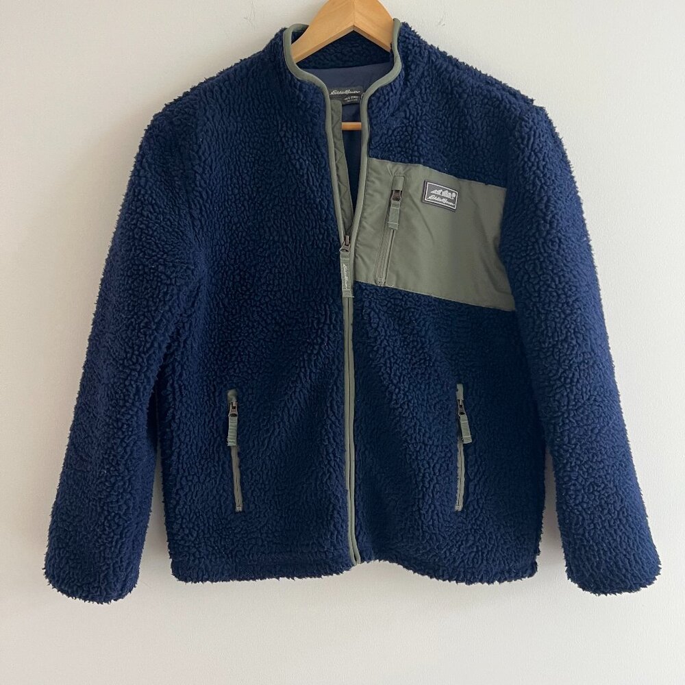 Eddie Bauer Sherpa Fleece Jacket Youth L 14 Outdoor Hiking Gorpcore Cozy Kids‎